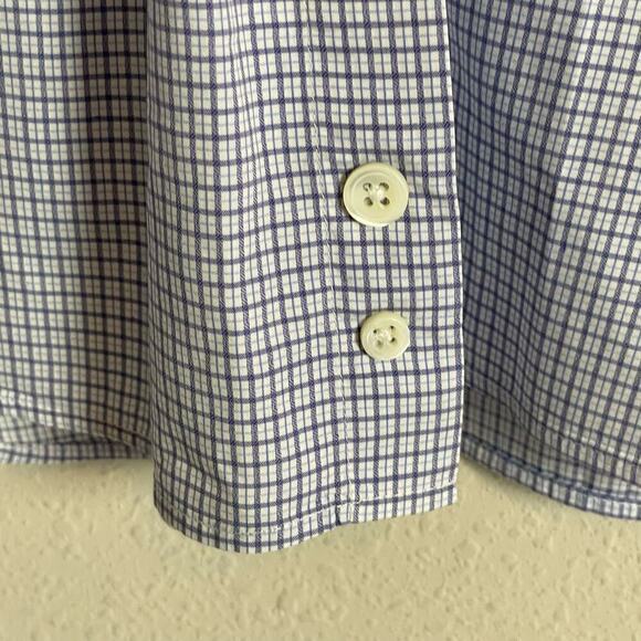 Canali 1934 Shirt Men's 43 17 Blue Gray Long Sleeve Button Up Plaid Italy - Picture 6 of 8